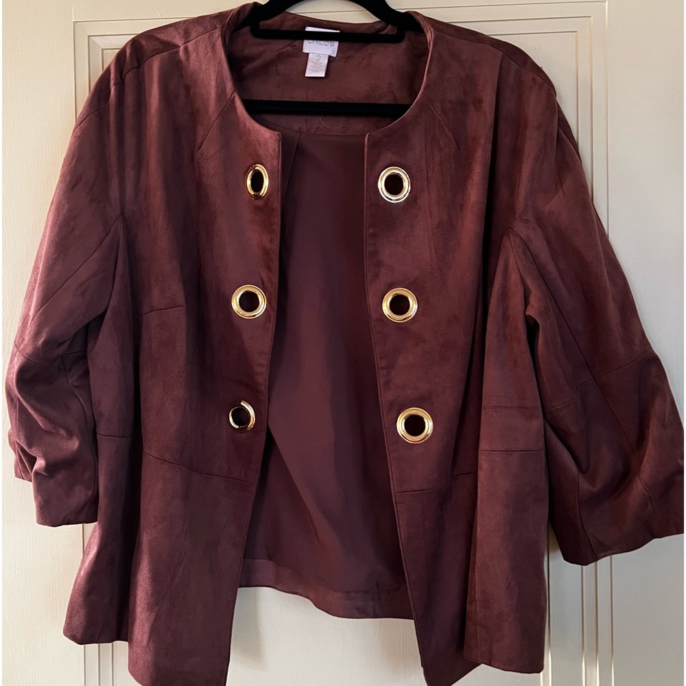 Chico’s faux suede cropped jacket